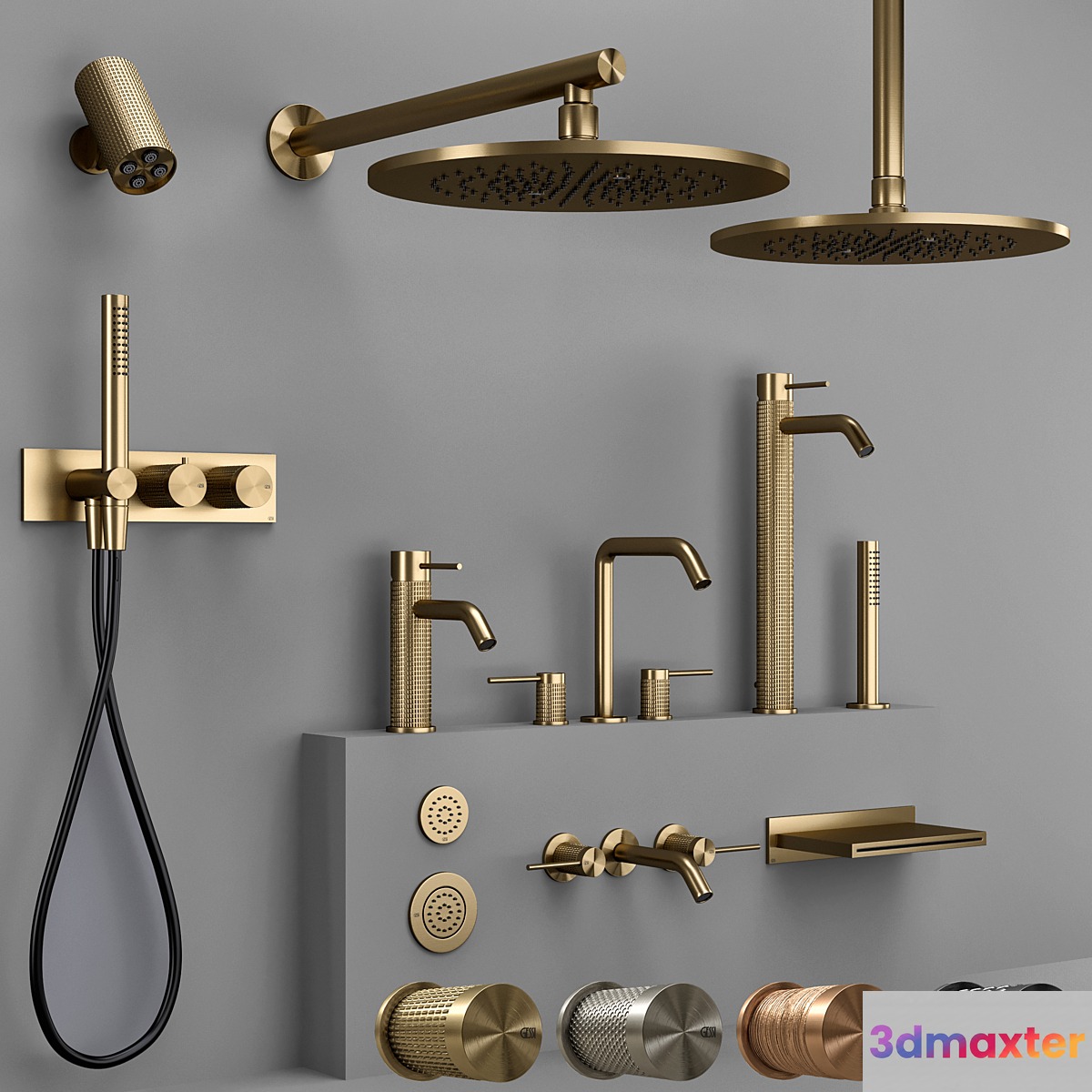 Gessi 316 collection bathroom faucet set (CESELLO-MECCANICA-INTRECCIO-TRAME) 3D Max