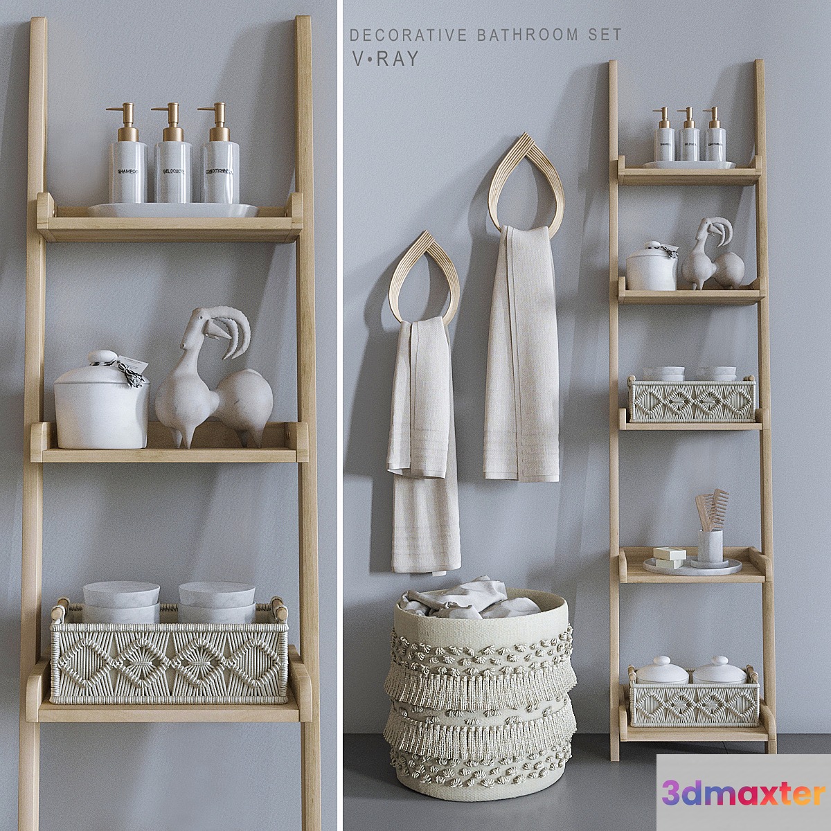 Set with Macrame baskets - Vray 3D Max