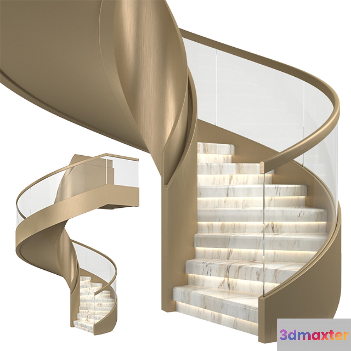 Spiral staircase 04 3D Max