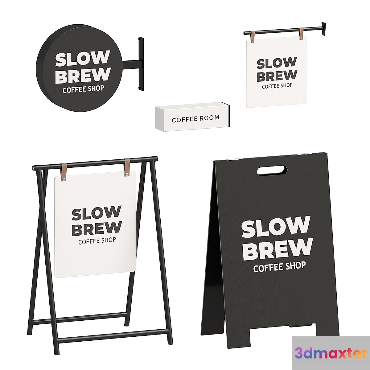 Advertising coffeeshop 3D Max
