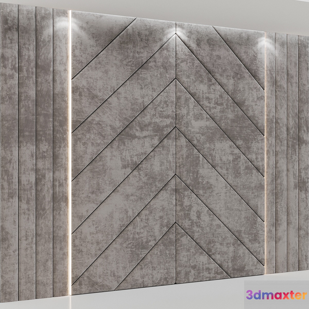 Headboard made of soft beige panels - No.3
