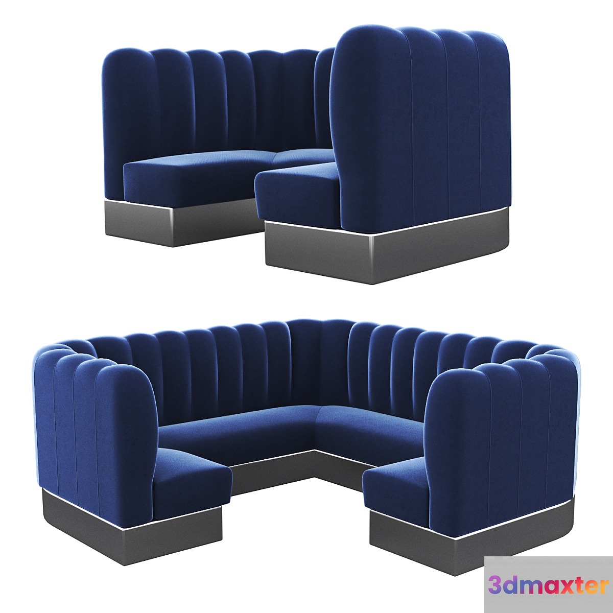 Corner sofa for restaurant cafe 3D Max
