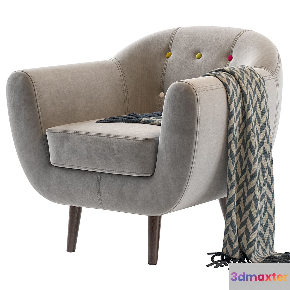 Armchair Rotterdam Tesla Gray 3D Max