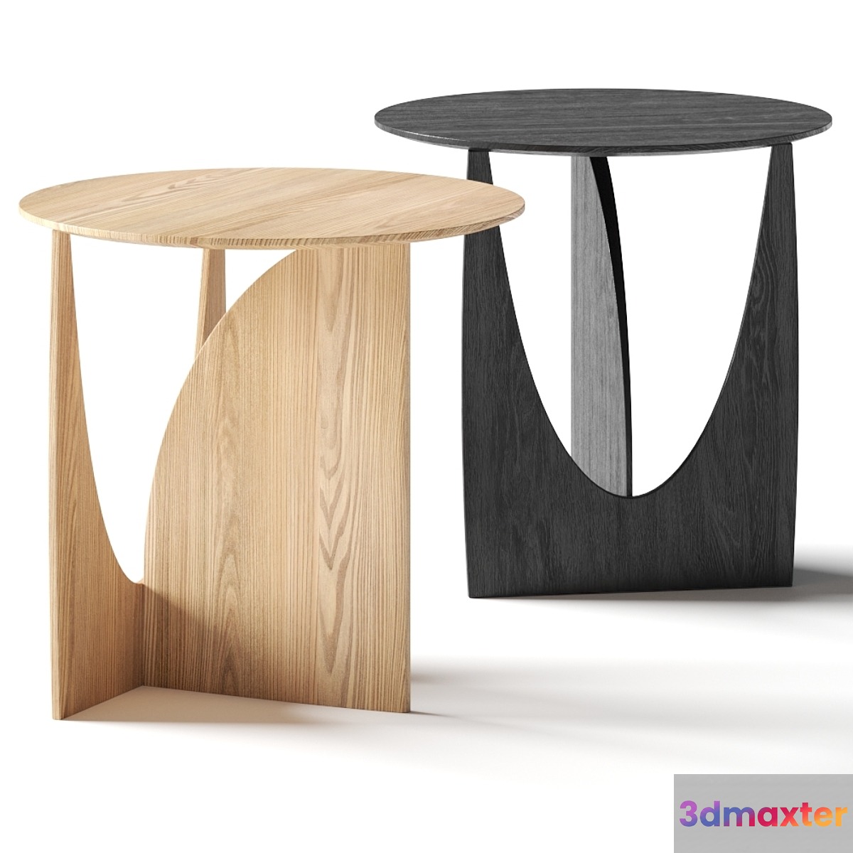 Ethnicraft Oak Geometric Coffee Tables 3D Max