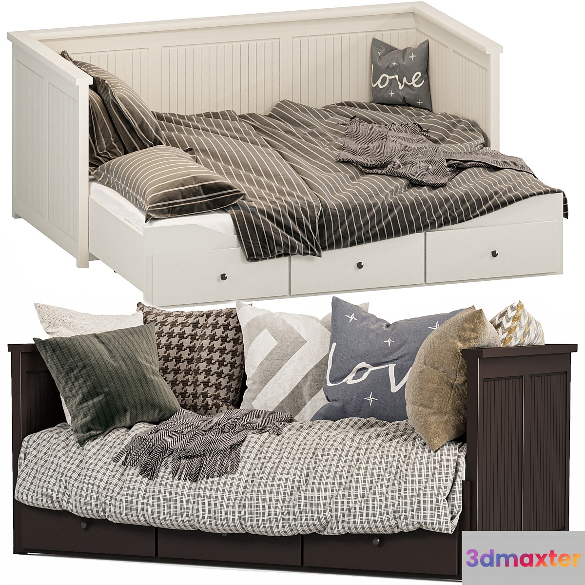 4bed_HEMNES IKEA 3D Max