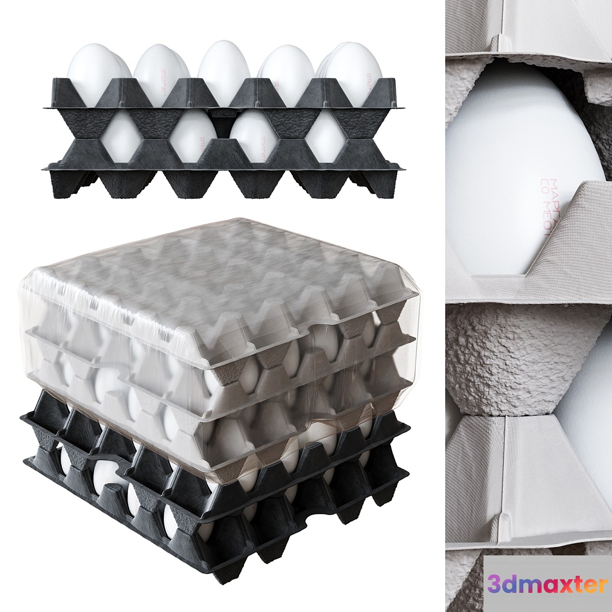 Tray of Eggs Wrapped in Cling Film
