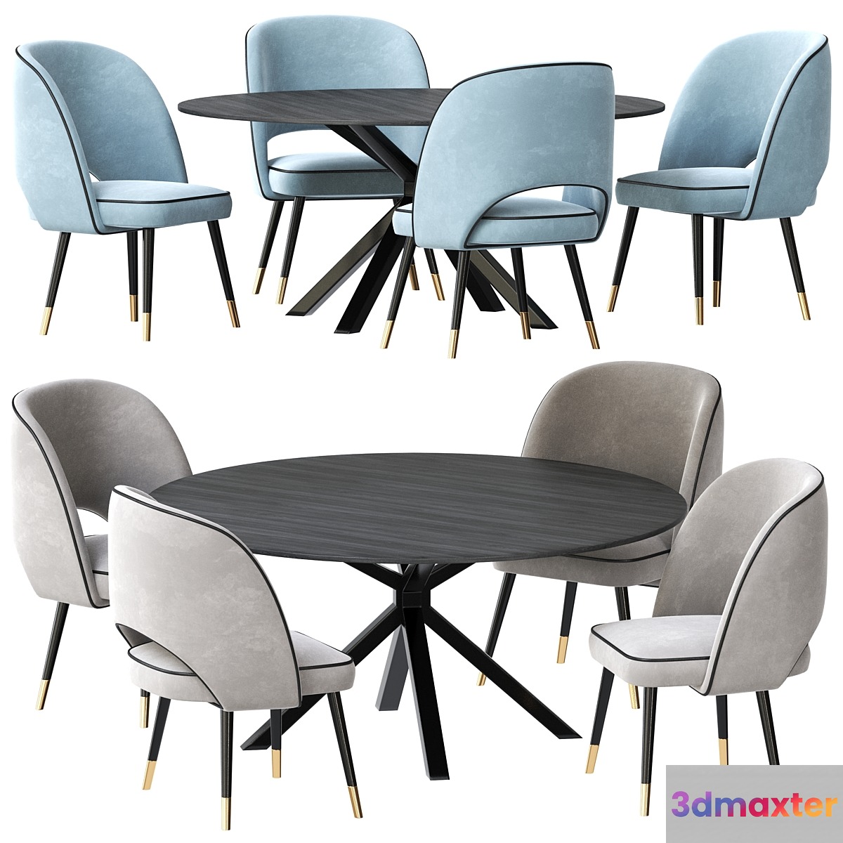 Dining set Ralf table Cliff chair 3D Max