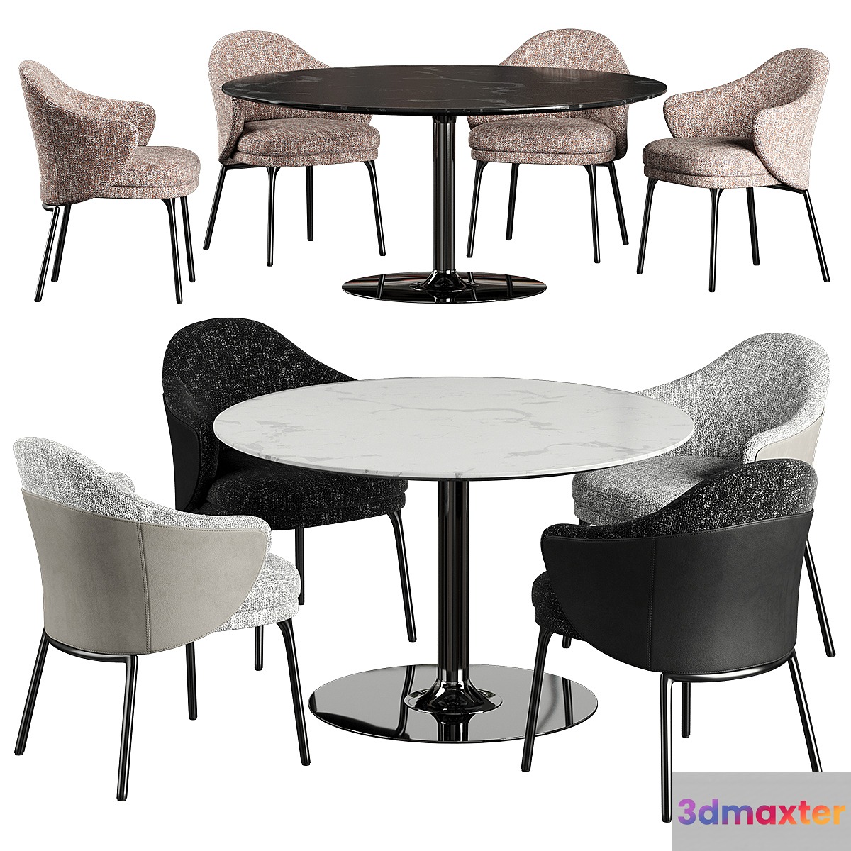Minotti angie dining Oliver dining table 3D Max