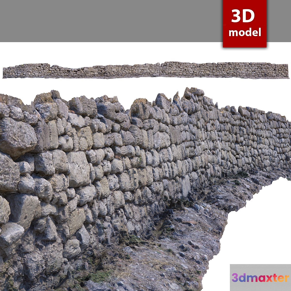 290 Stone Wall 3D Max