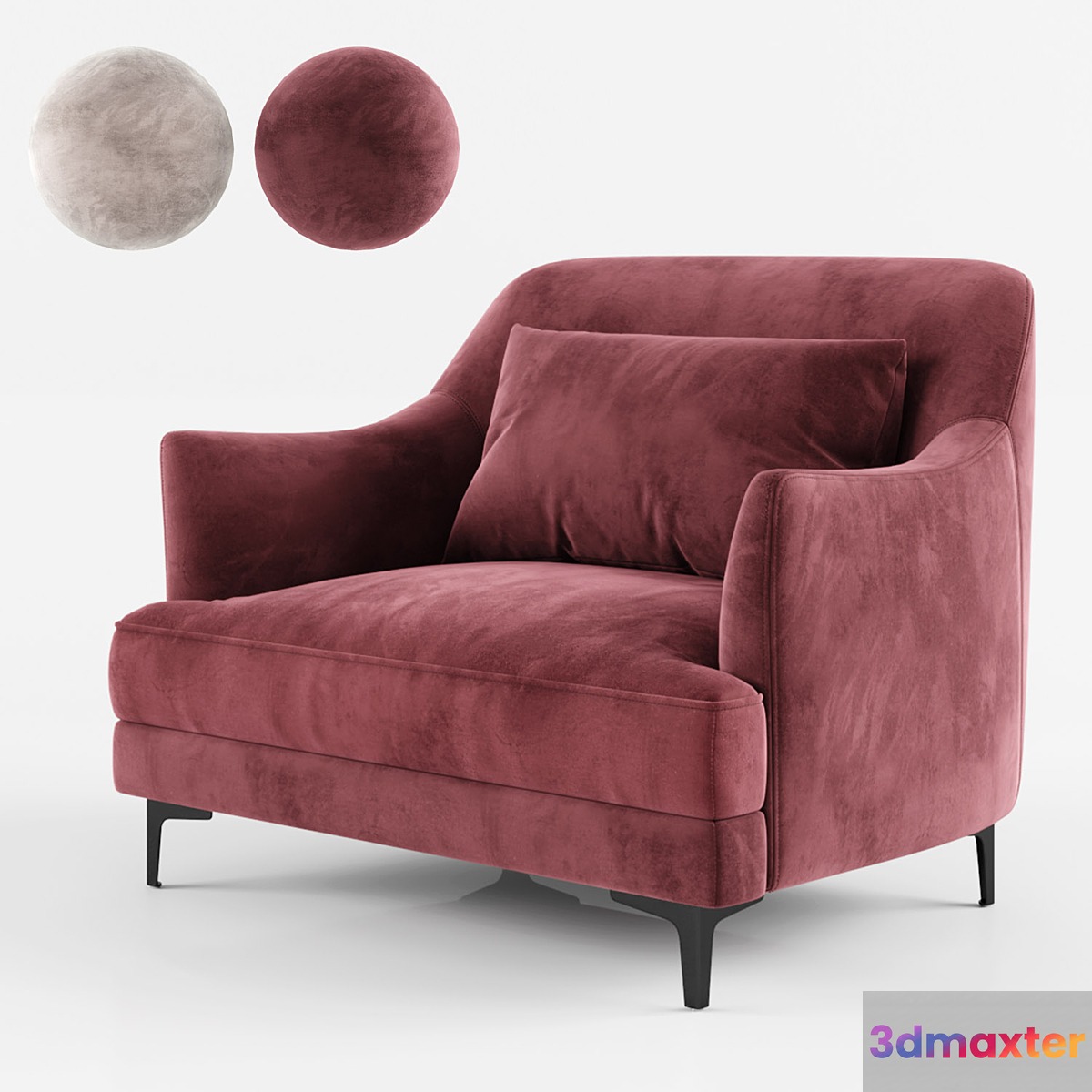 KARE Proud Gray Armchair 3D Max