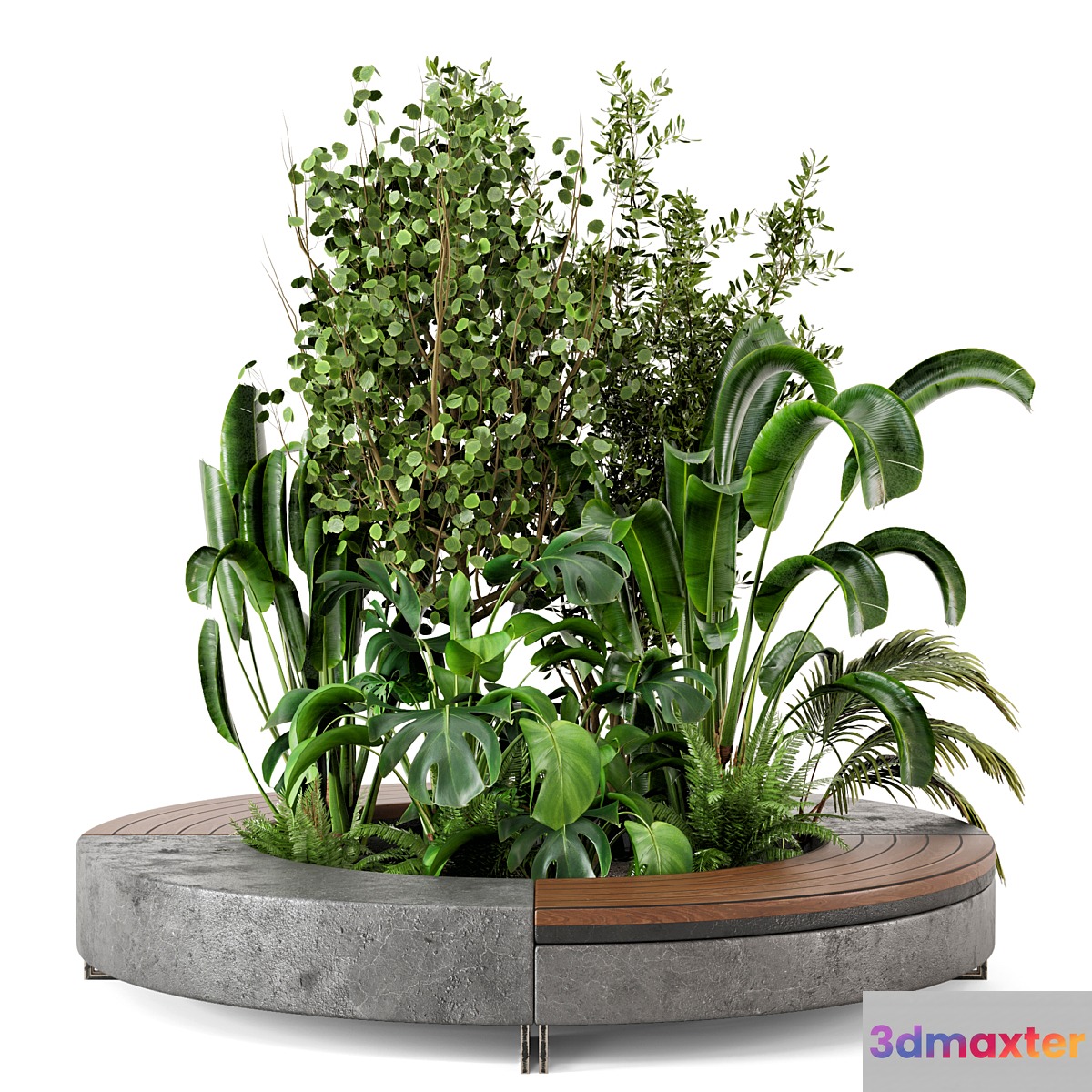 Outdoor Garden set bush and Tree - Garden Set 54 - No.3
