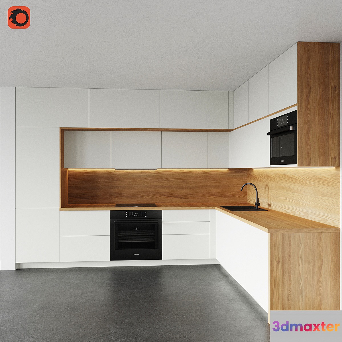 Modern kitchen - No.2 3D Max