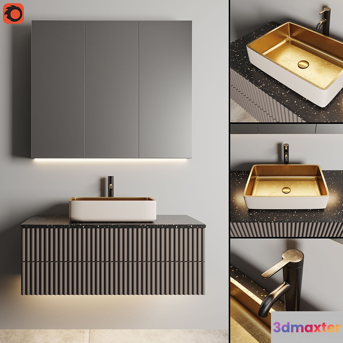 Bathroom furniture 2 3D Max