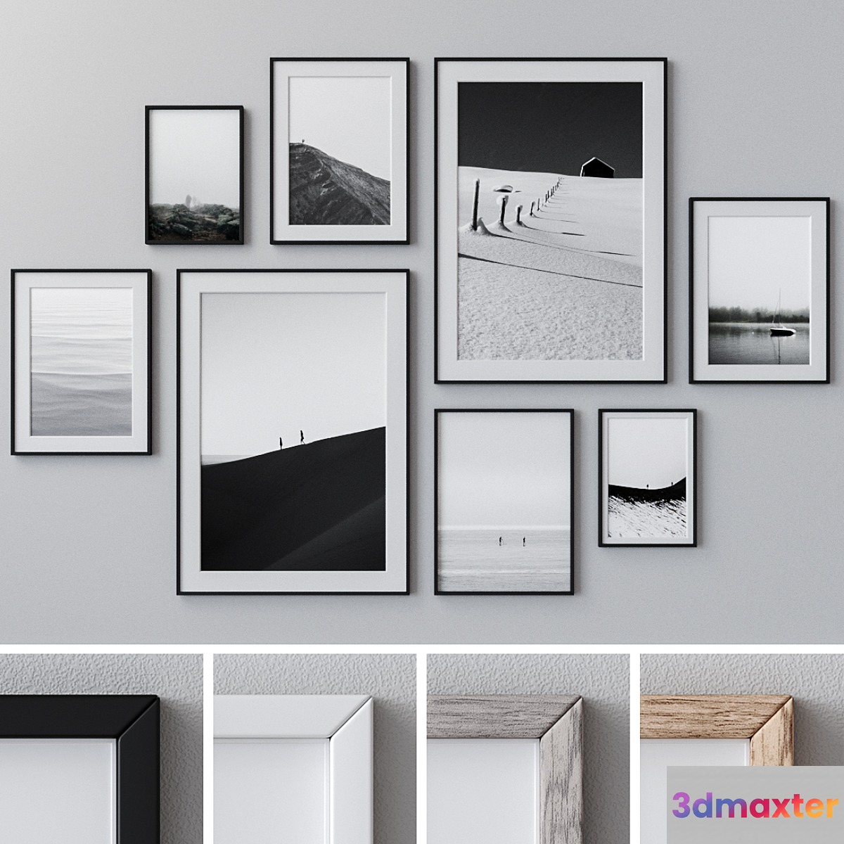 Photo Frames Set 992 3D Max
