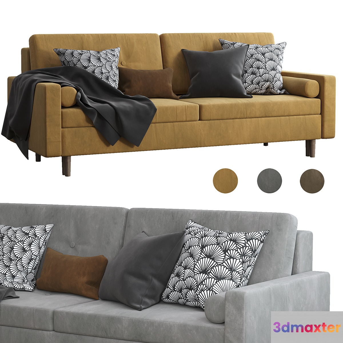 Dins velvet sofa 3D Max