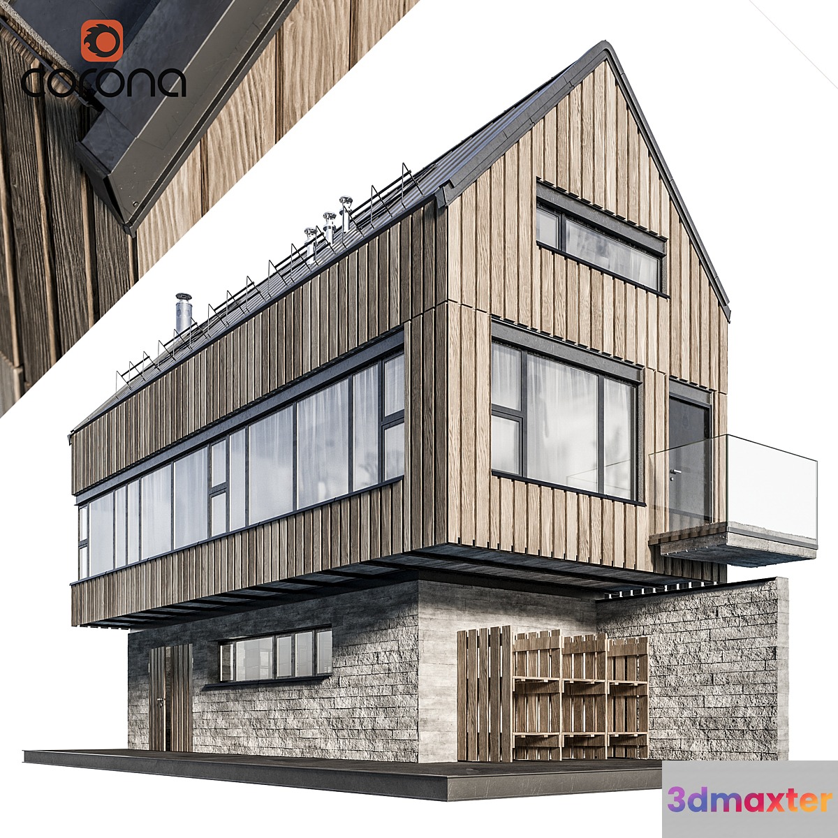 Modern house 07 | night 3D Max