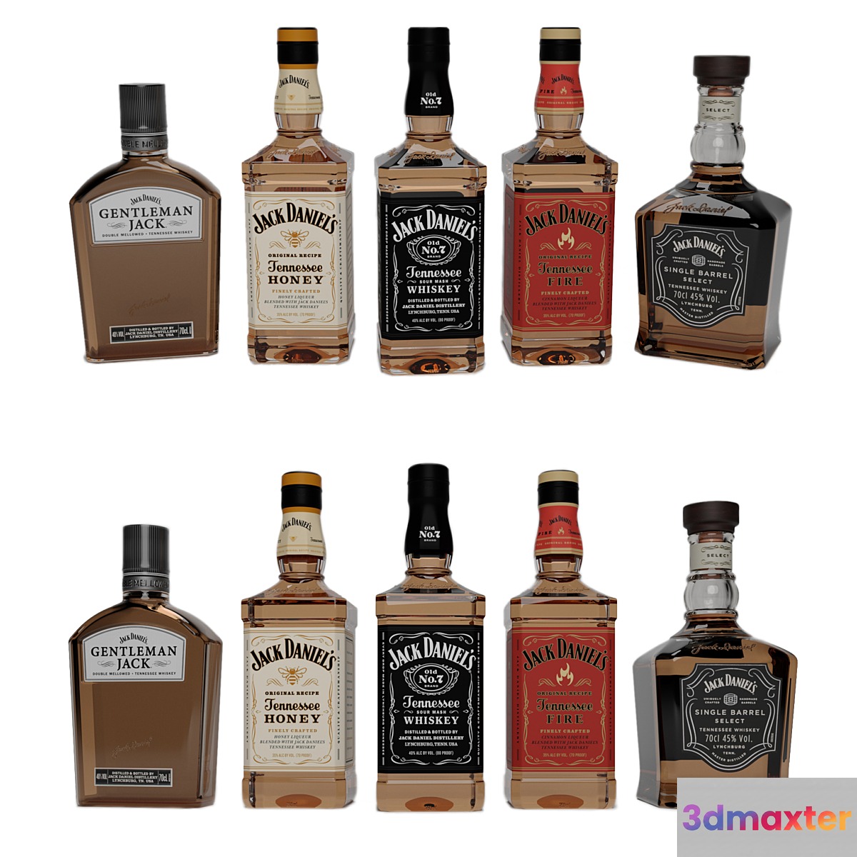 Jack daniels bottomles 3D Max