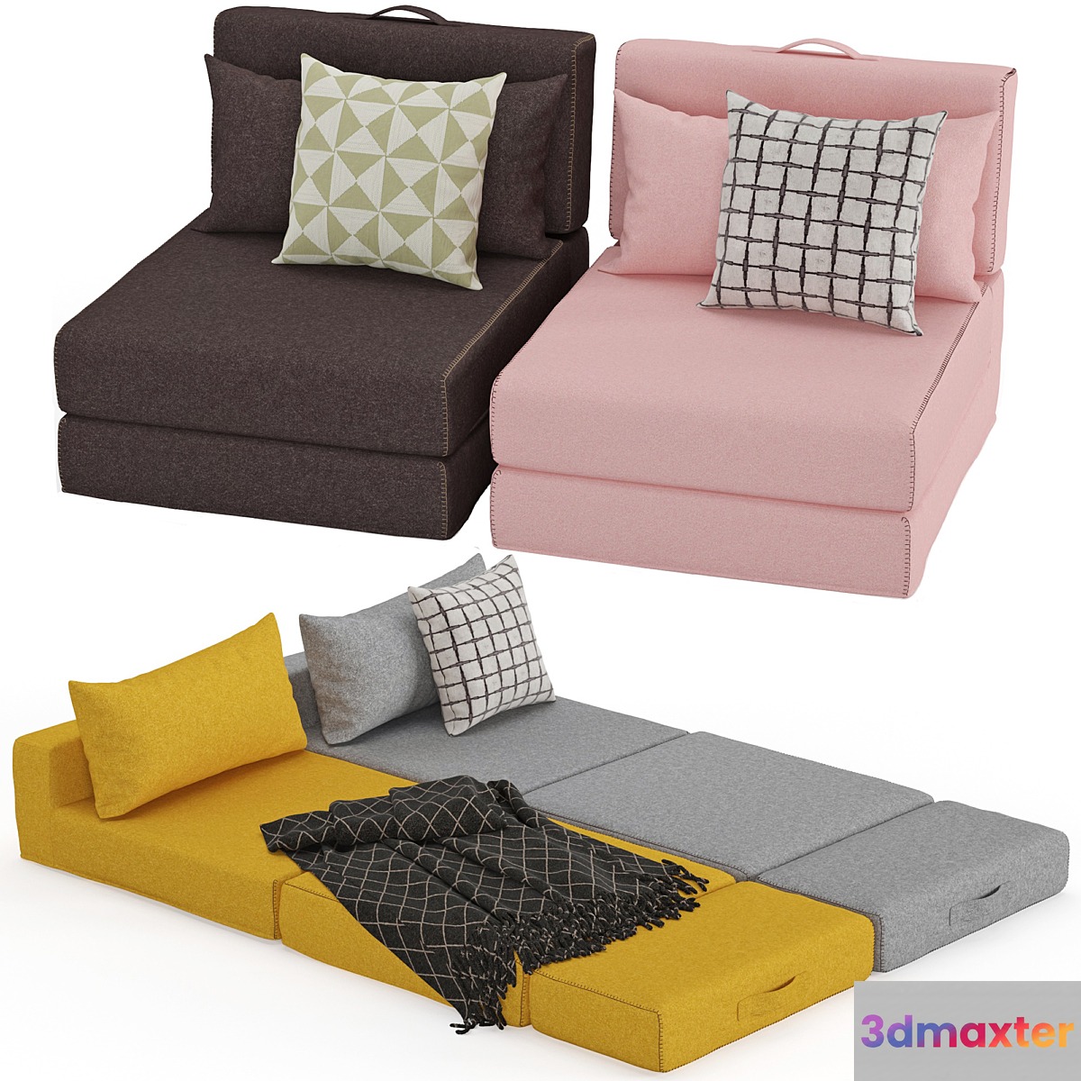 Arty pouf bed 3D Max
