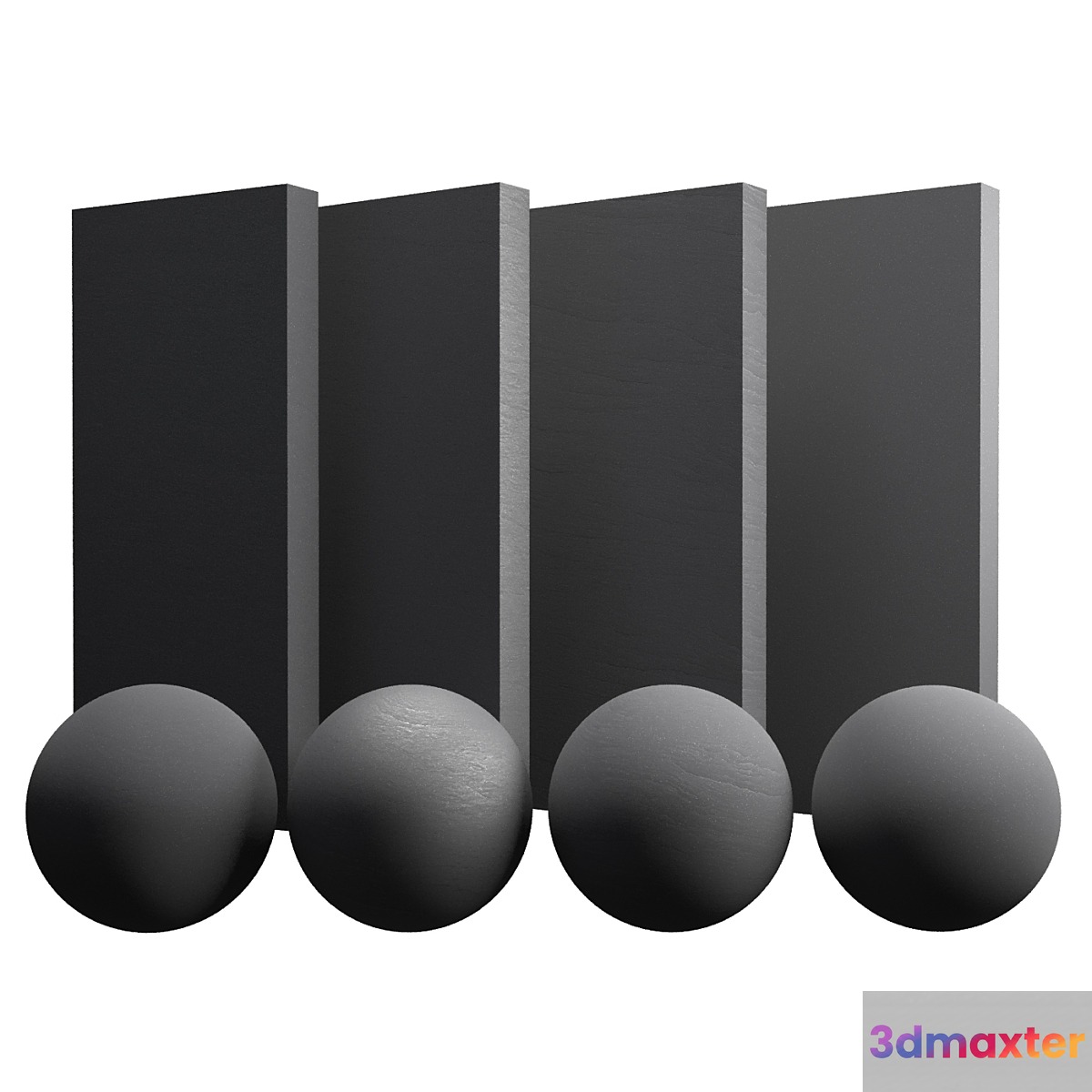 Black slate stone 3D Max