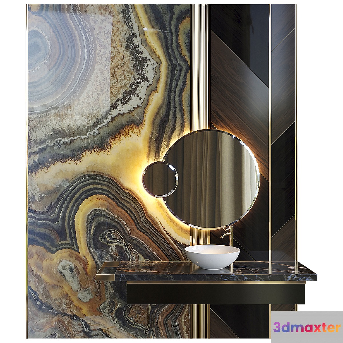 Bathroom decor 3D Max