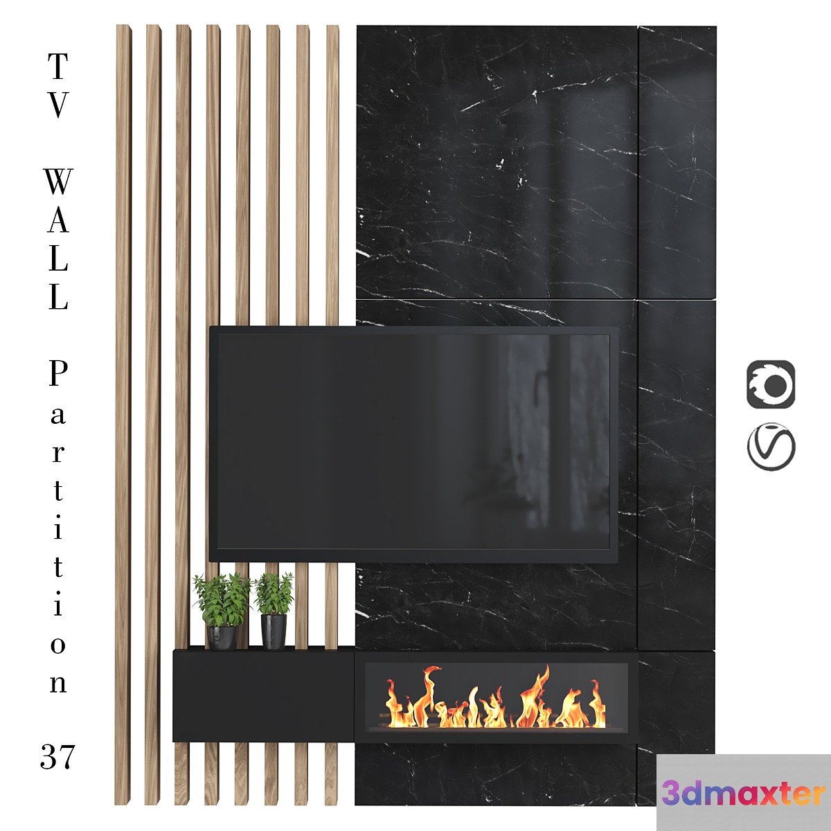 TV Wall partition 37 3D Max