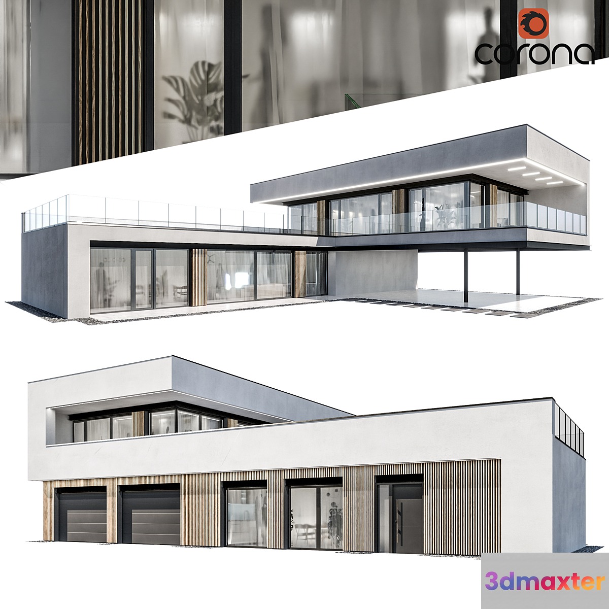 Modern house 09 | night 3D Max