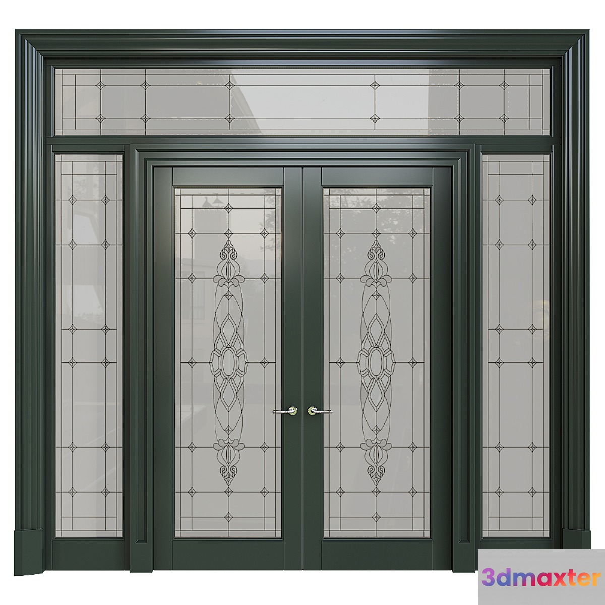 Doors with stained glass