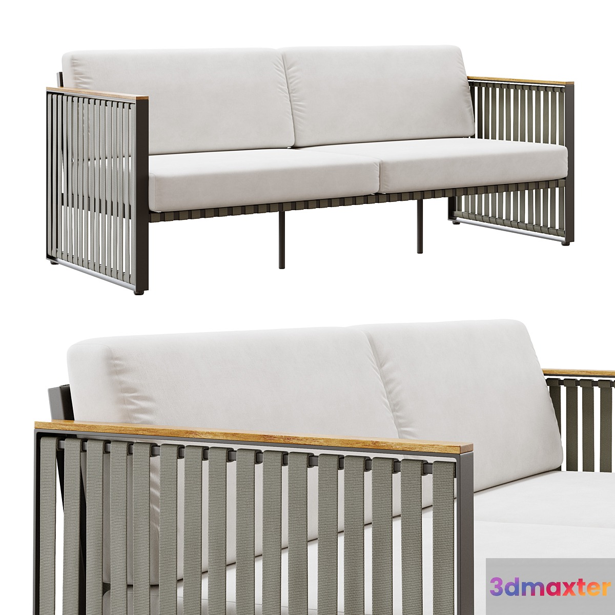 Outdoor garden wicker woven sofa Skyline design Horizon - No.3