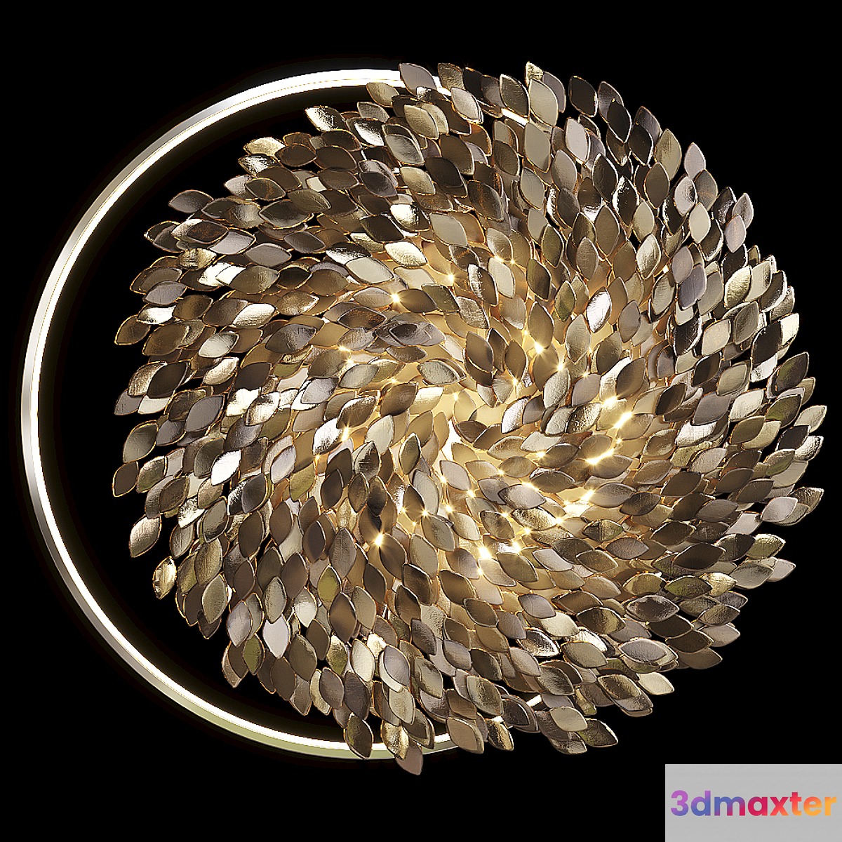Wall sculpture Artetfloritude with lighting 3D Max