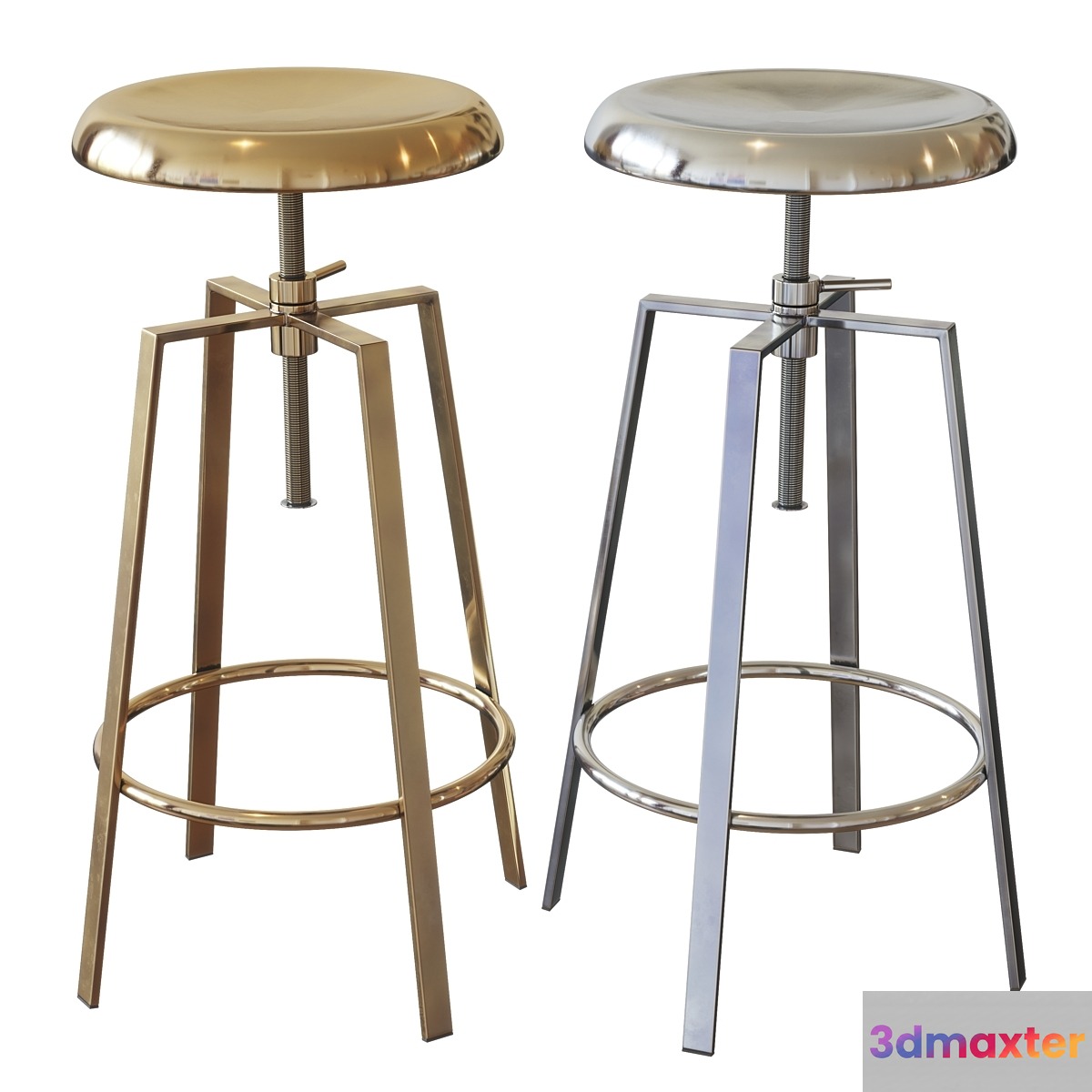 Brage Living Atlas Industrial Bar Stools (Set of 2)