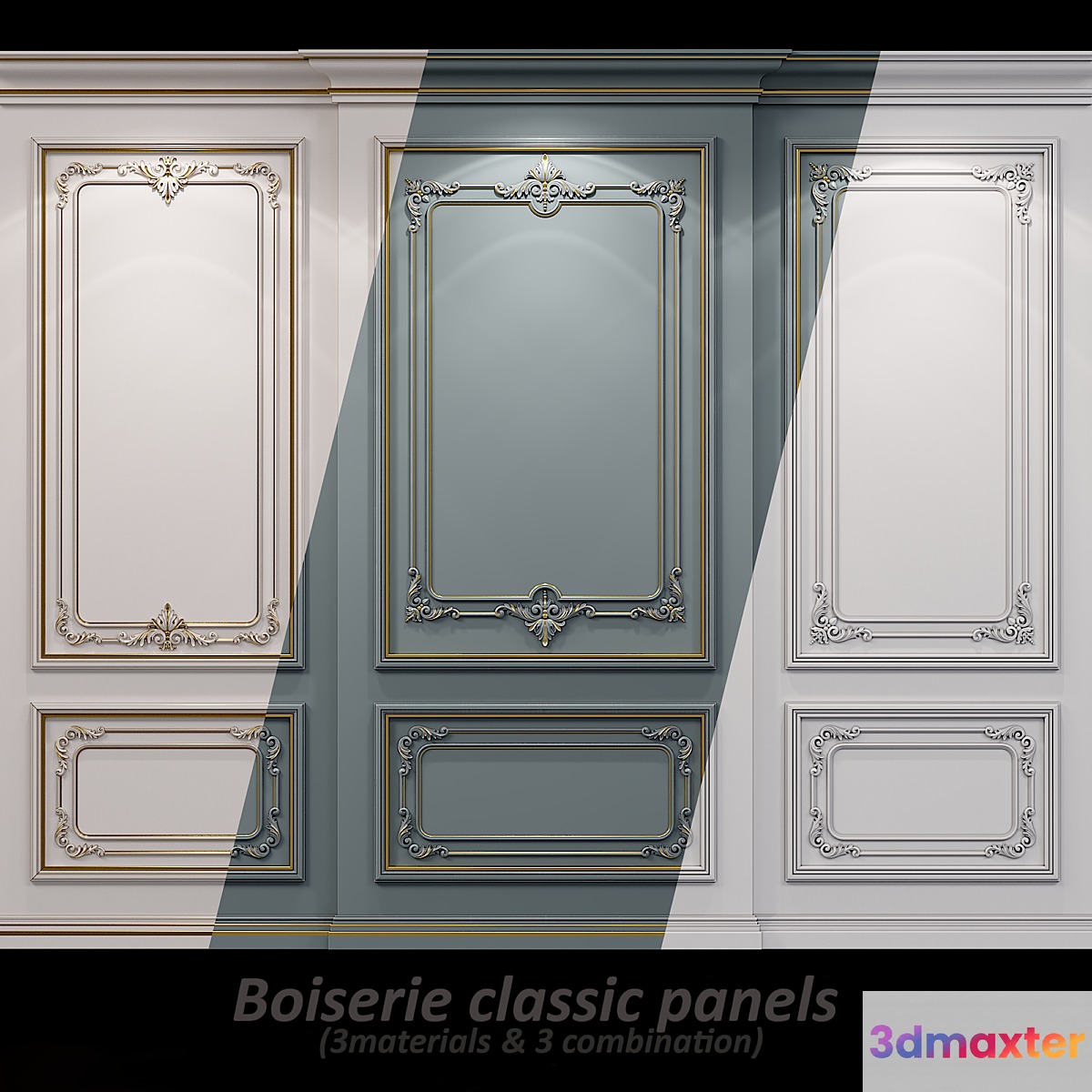 Wall molding 21. Boiserie classic panels 3D Max