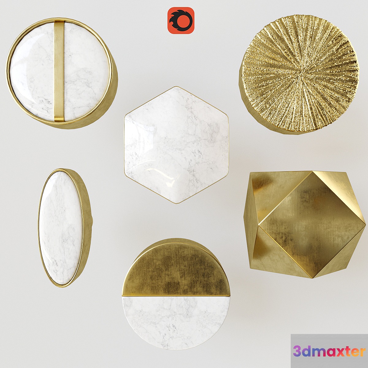 Zara home handles 3D Max