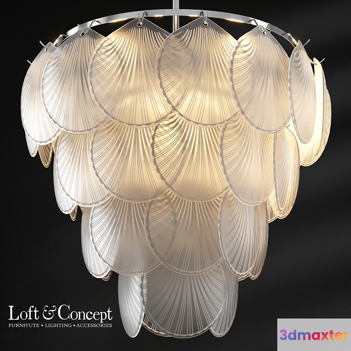 Chandelier pendant Glass Shells Suspension Chandelier Loft-Concept 3D Max