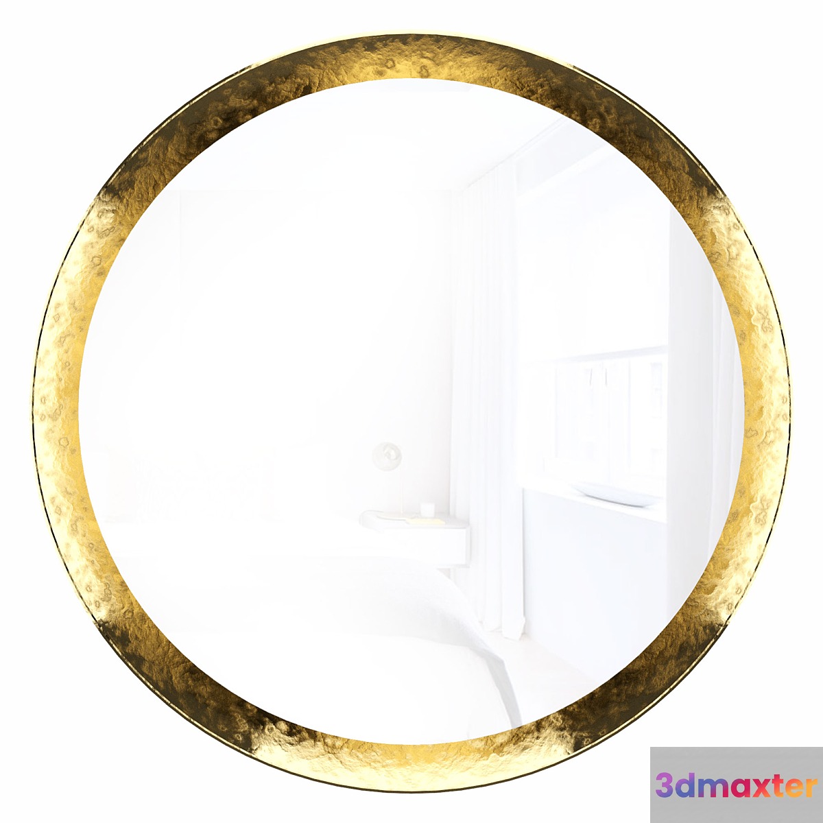 Round mirror in brass frame Orion