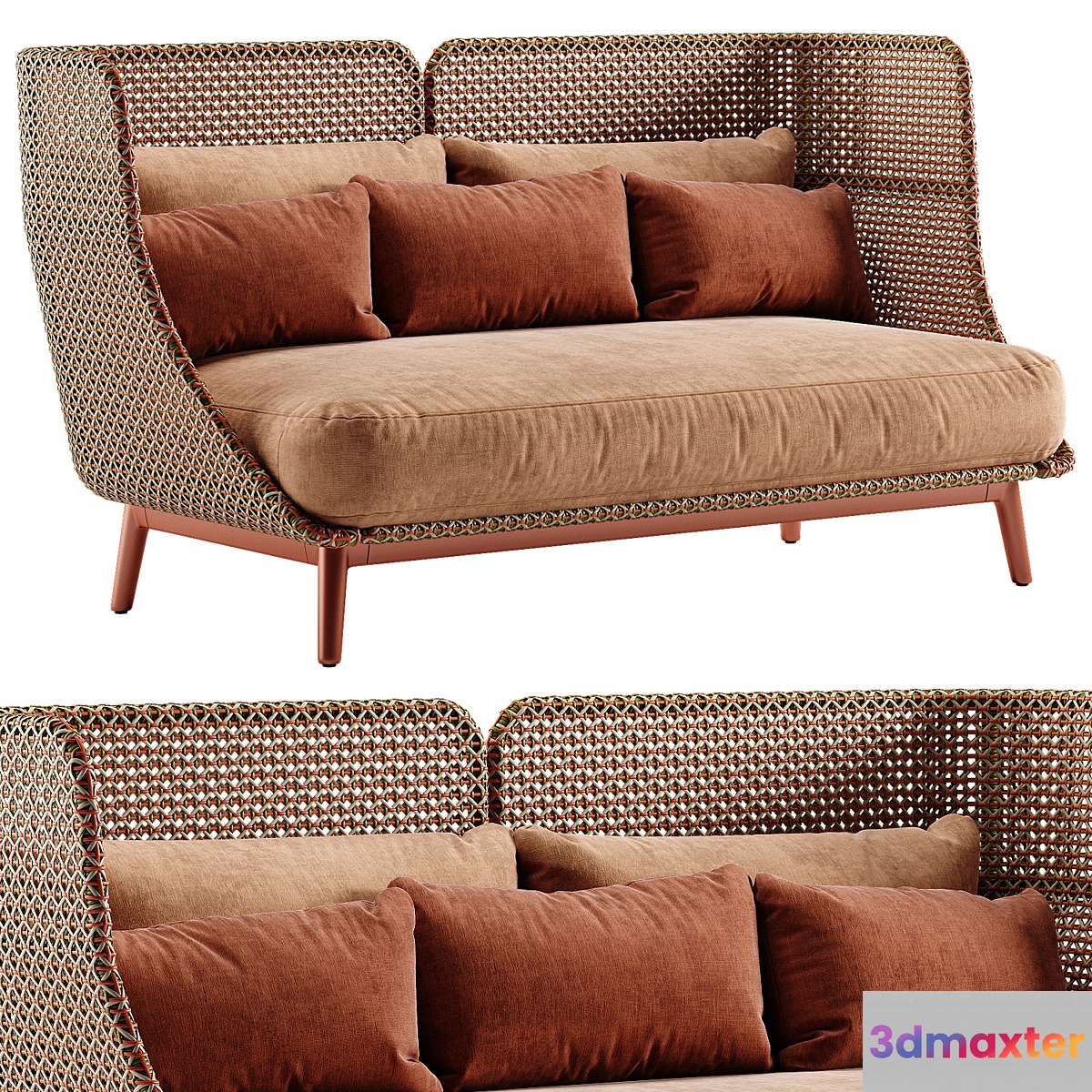 Dedon Mbarq sofa with high backrest