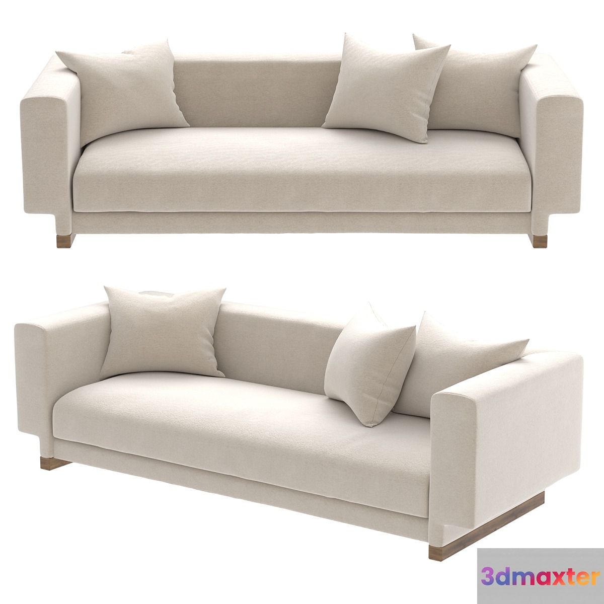 Sofa with wooden internal structure 3D Max