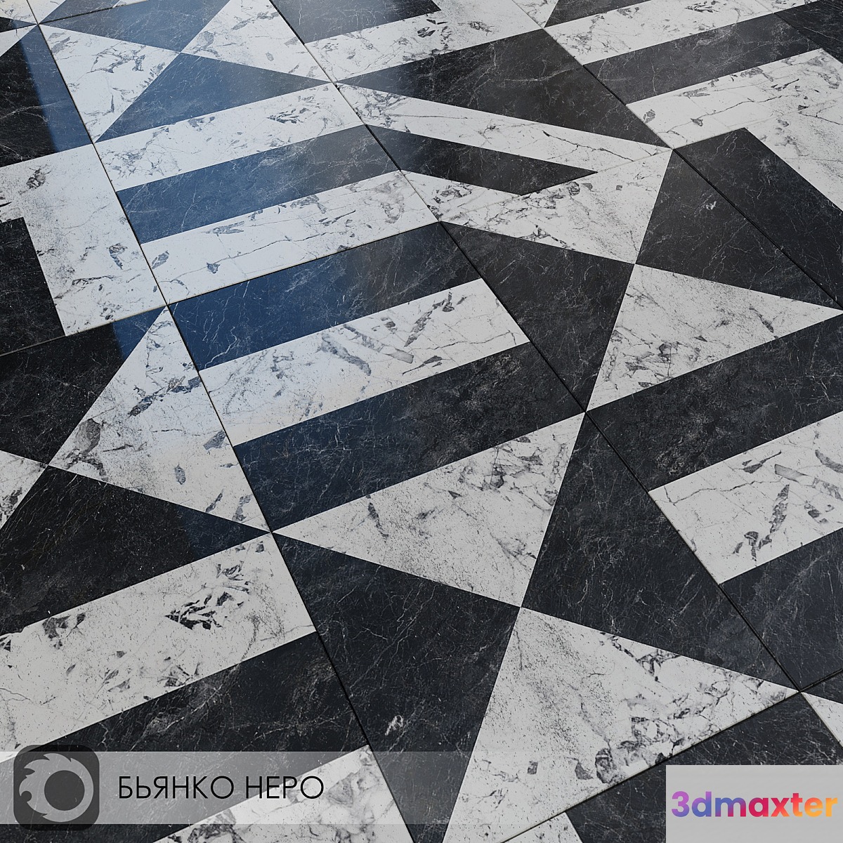 Ceramic Tiles Kerama Marazzi Bianco Nero 3D Max