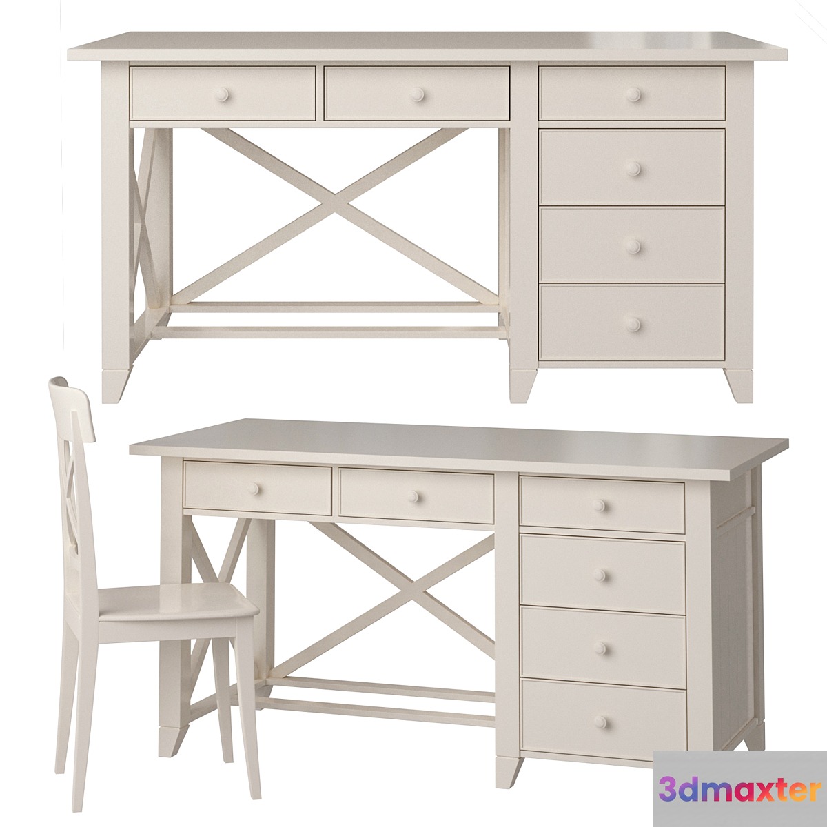 Writing table + chair La Mer 3D Max