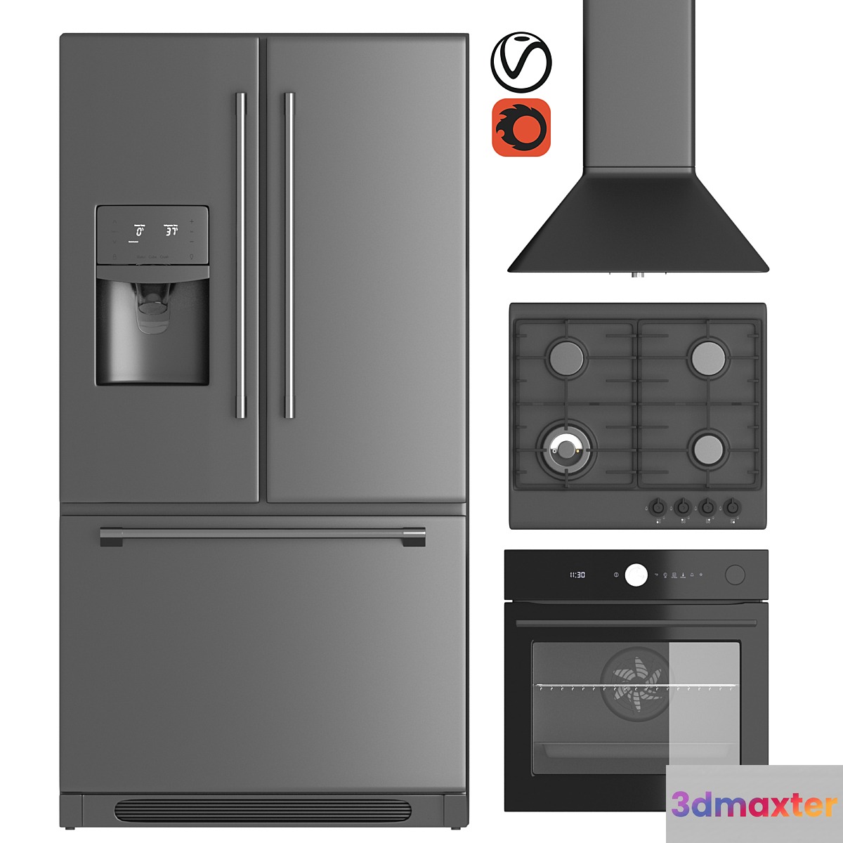 Set of kitchen appliances from IKEA # 2 3D Max