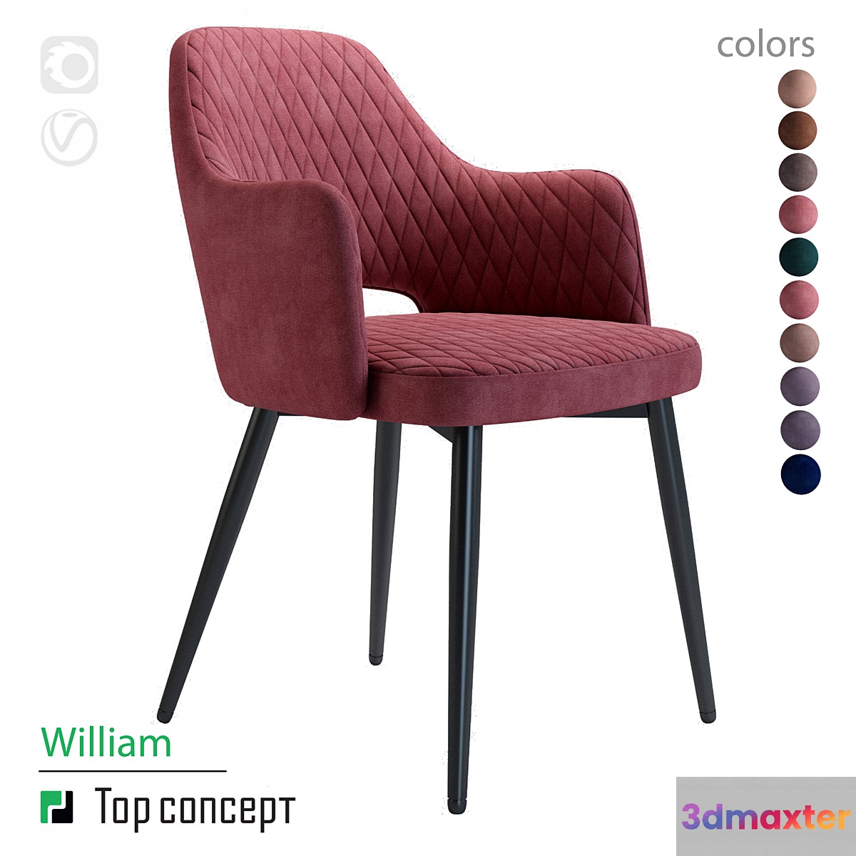 William chair with armrests (rhombus)