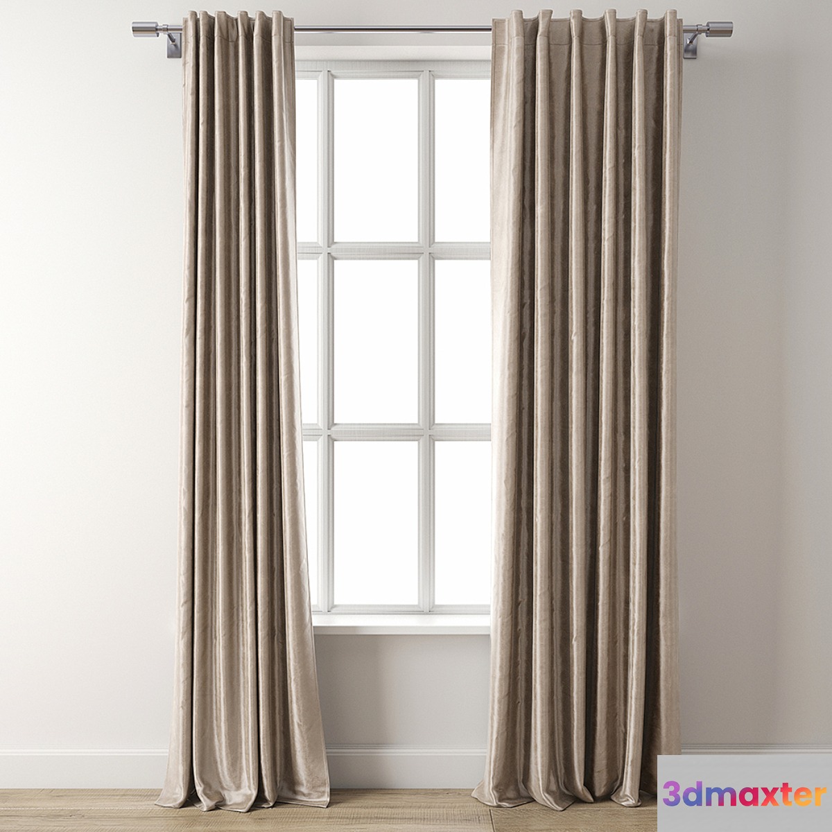 Cotton luster velvet-West Elm 3D Max