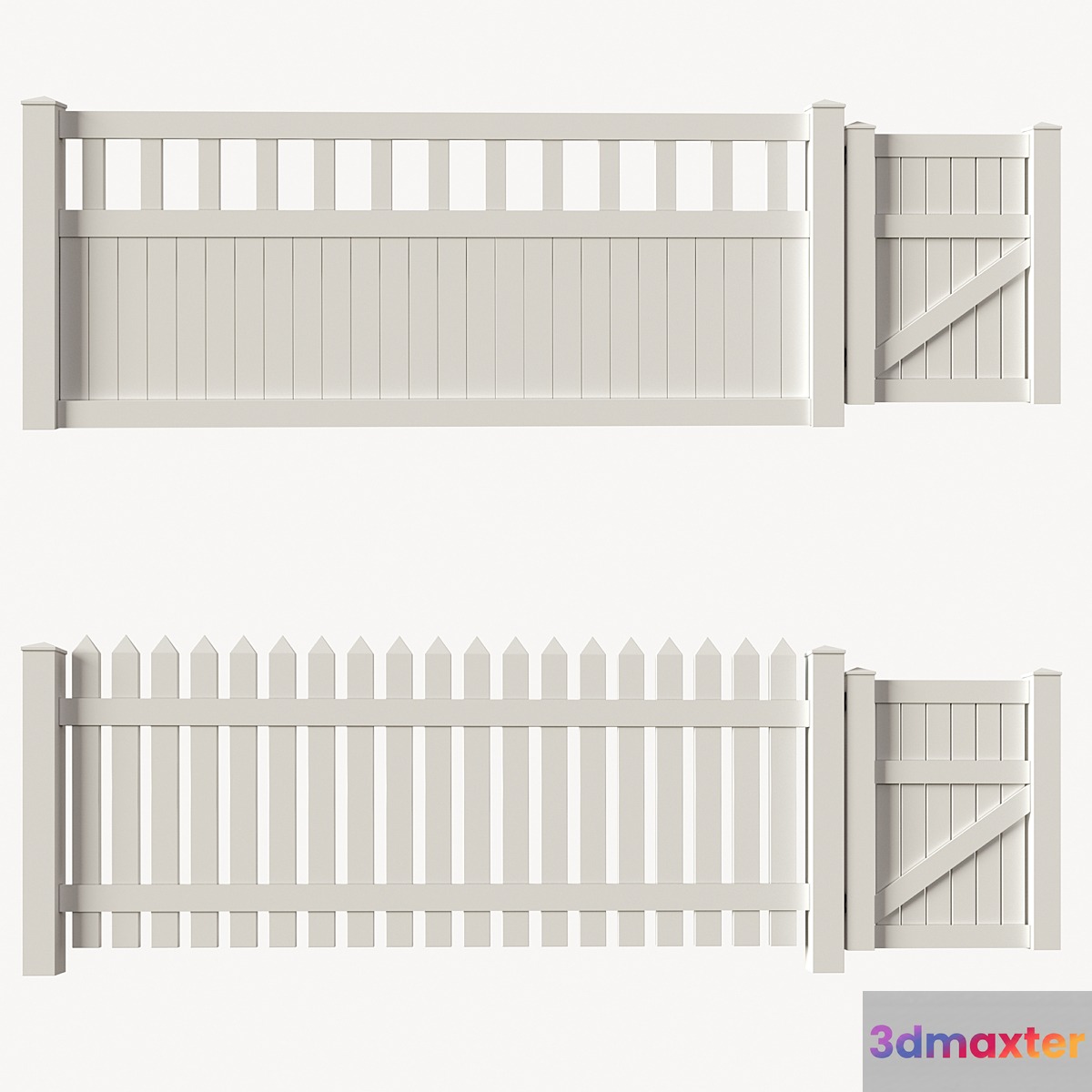 Set of PVC fences + wicket - No.4