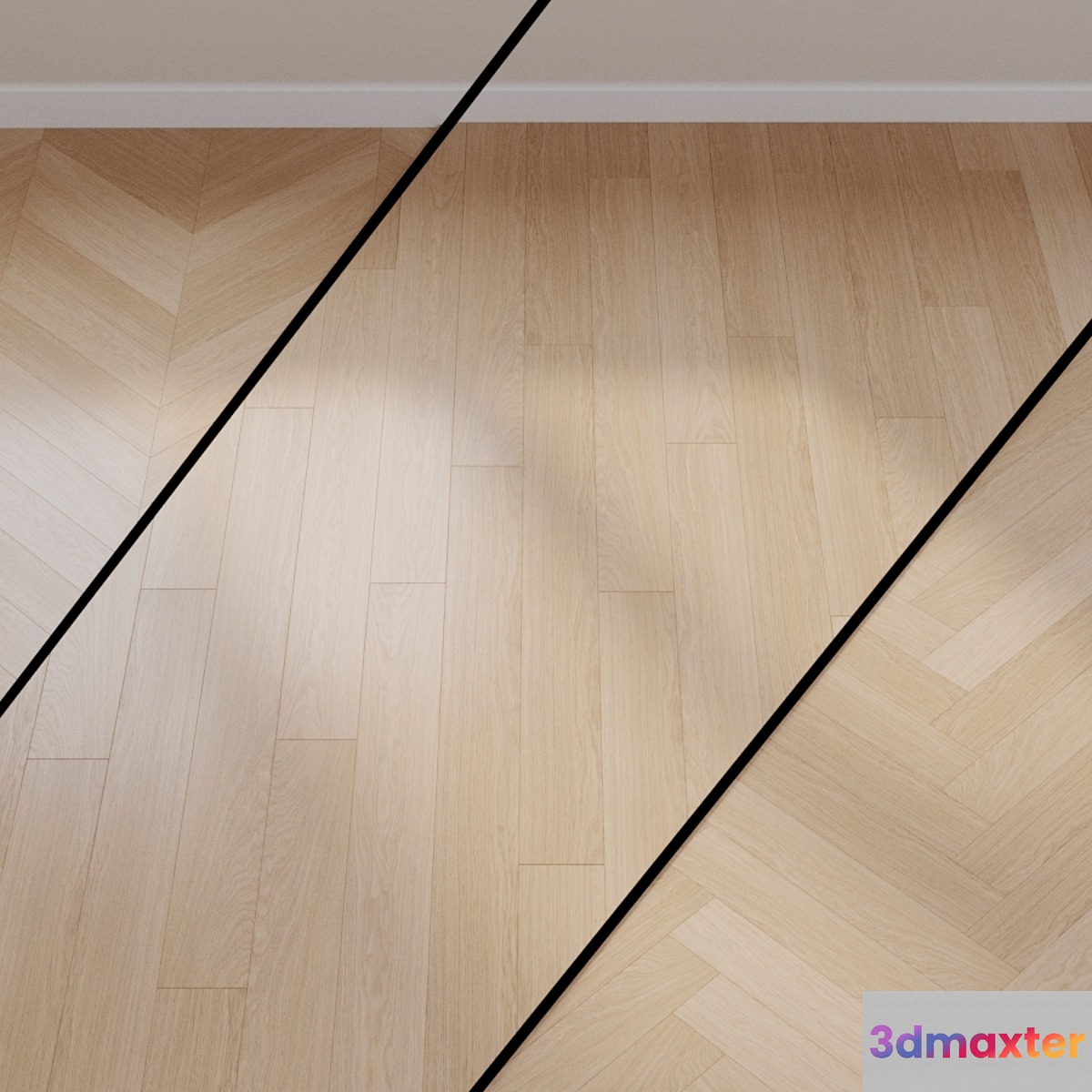 Laminate Quick-step White Oak Board Lacquer Impressive collection IM3105 3D Max