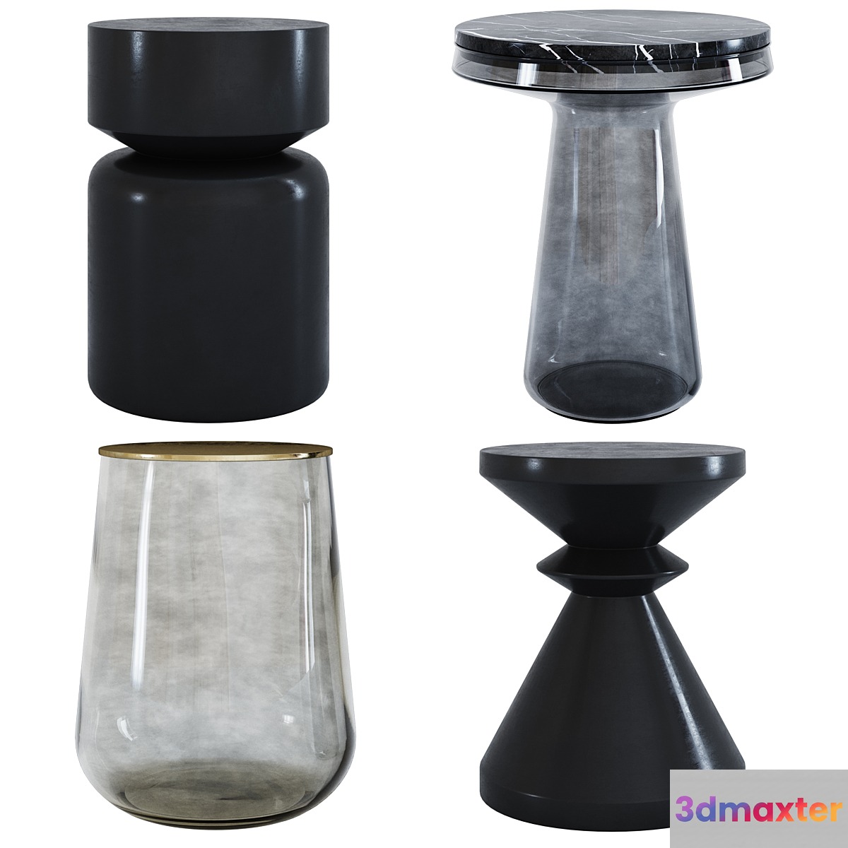 La Redoute coffee side table set 2 3D Max