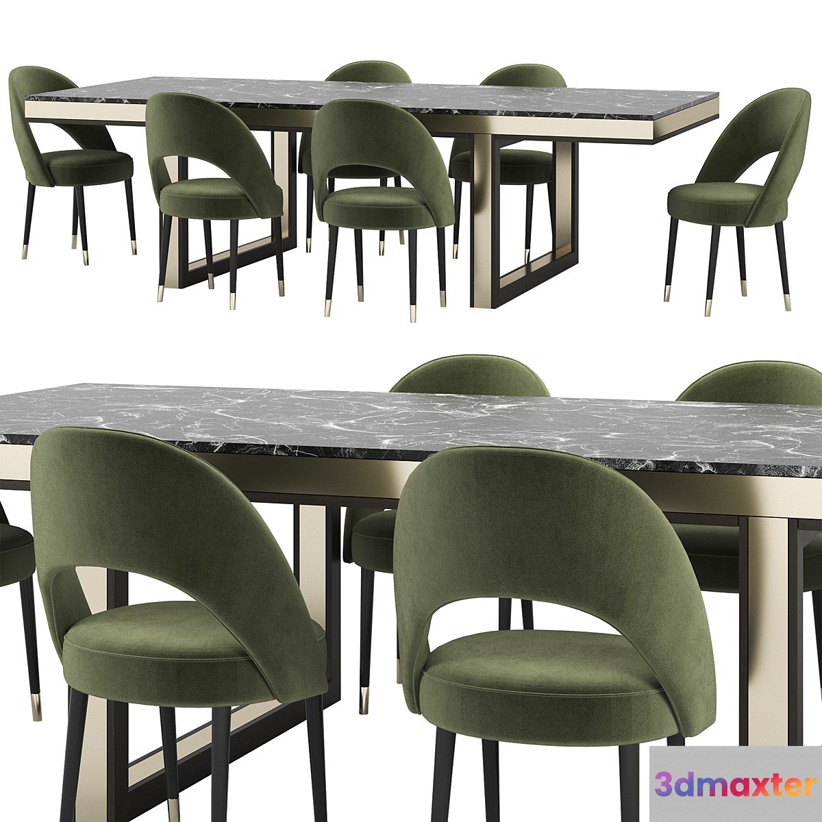 PEARL table and ARMOR chairs by LASKASAS 3D Max