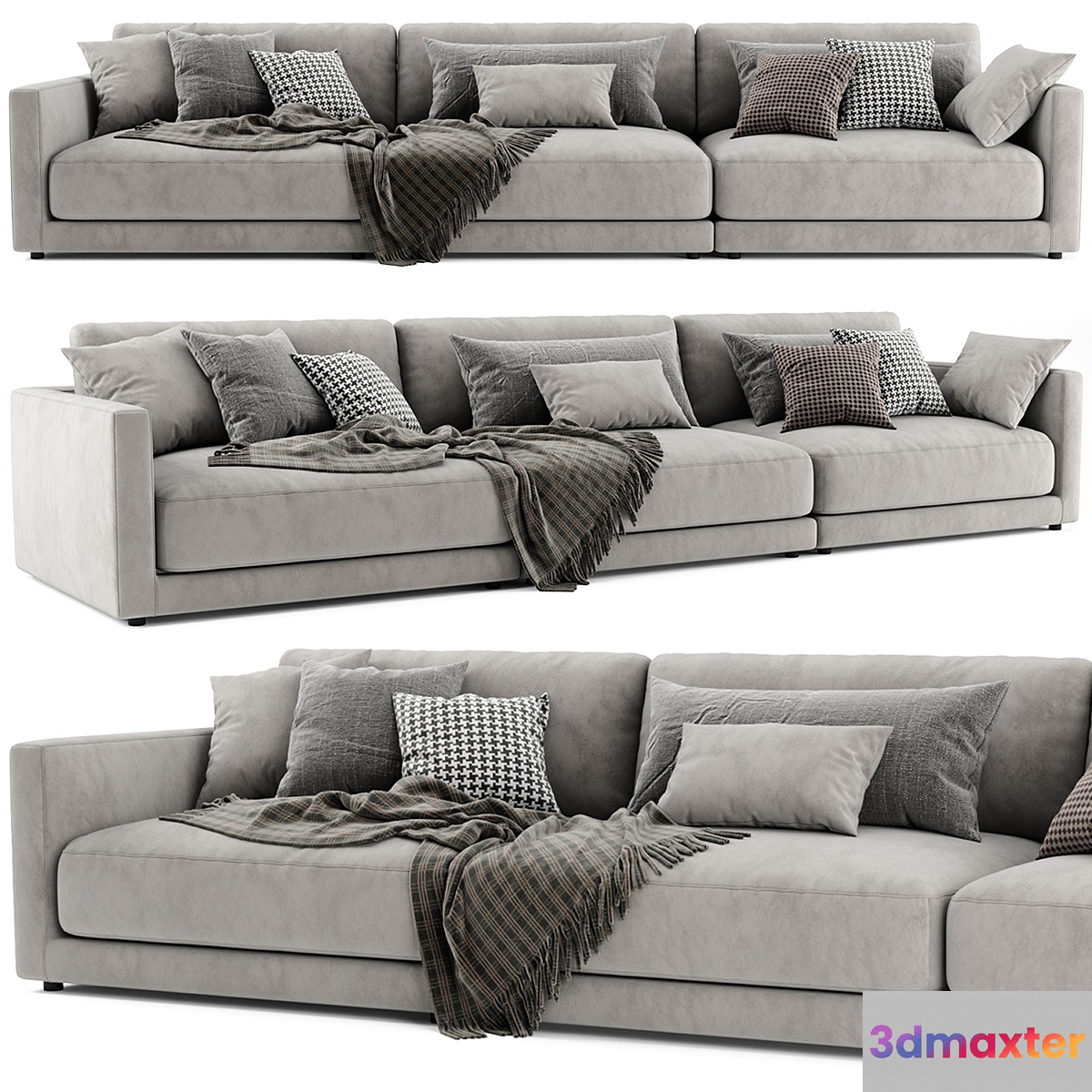 Blanche Katarina 3 Seats Sofa 3D Max