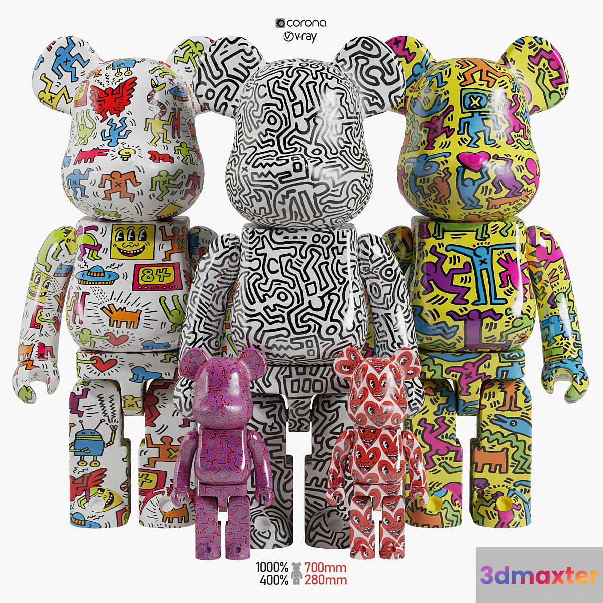 Bearbrick _ Keith Haring - No.2
