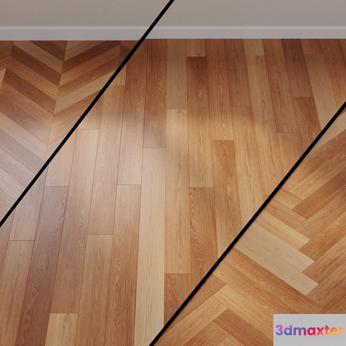 Solid wood parketoff classic Select Oak 3D Max