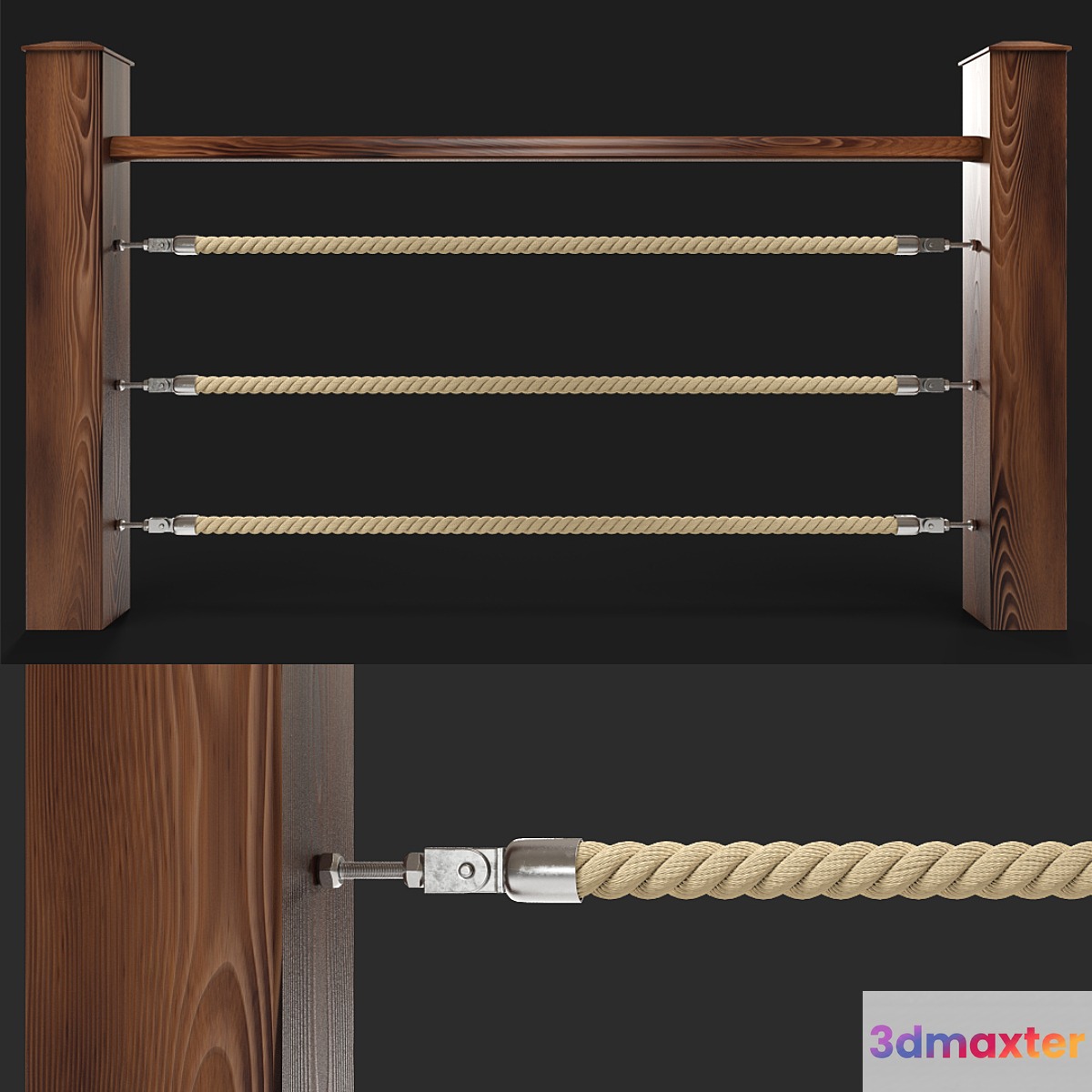 Rope fencing 3D Max