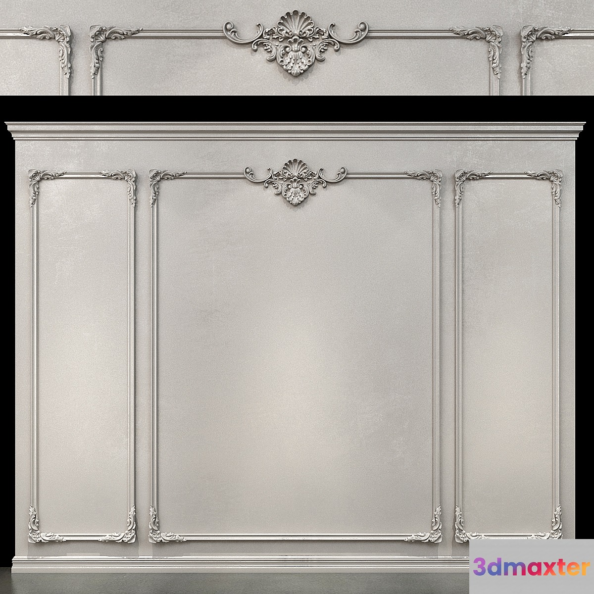 Wall molding 01. Boiserie classic panels 3D Max